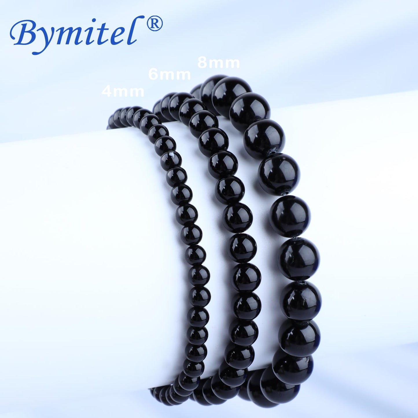 Bymitel 8mm Black Onyx - Handmade Reiki Gemstone Stretch Bracelet, Natural Beauty & Spiritual Essence, Crystal Healing for Unisex Adults