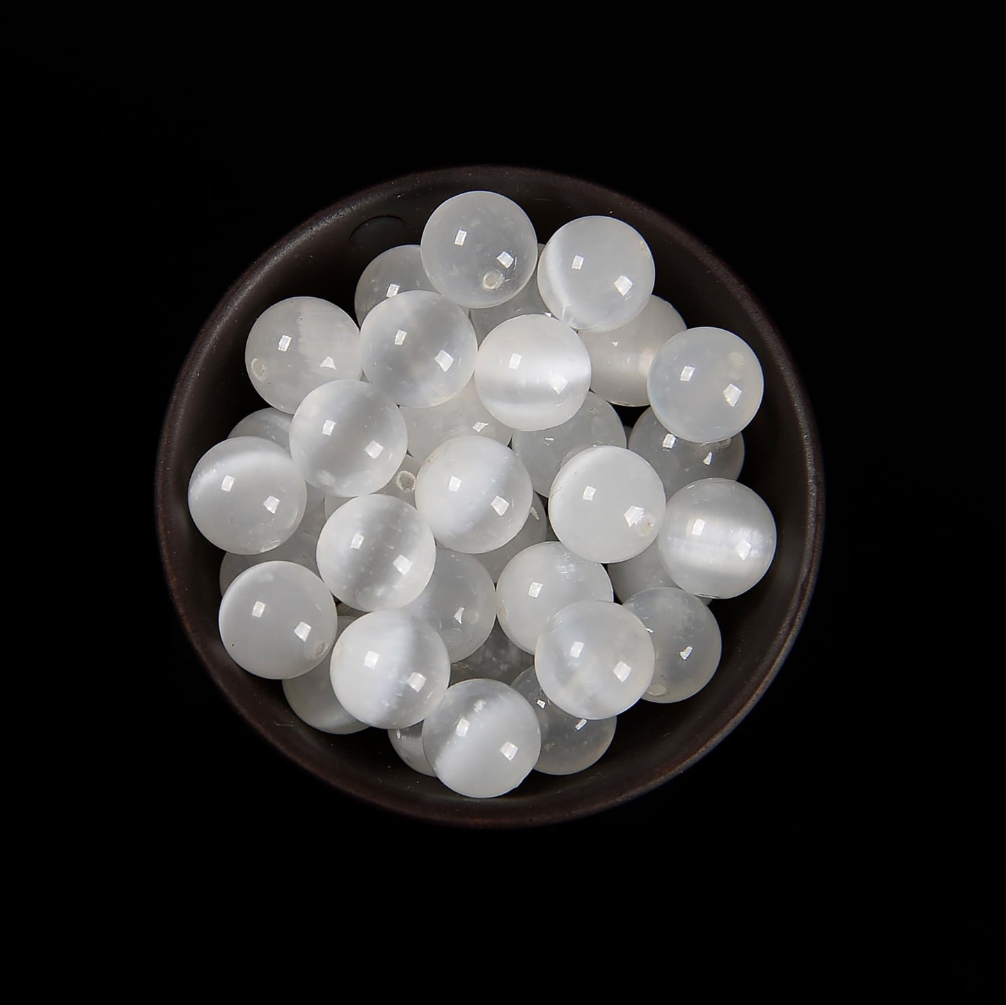 126Pcs 6mm Natural Moroccan Selenite Beads - Round Healing Crystal Beads for Jewelry Making Chakra Balancing Positive Reiki Energy Stone