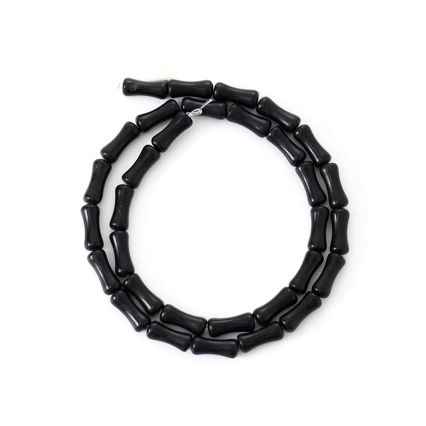 5x12mm Natural Black Agate Stone Bamboo Shape Gem Healing Energy Loose Spacer Beads for DIY Necklace Bracelet Earring