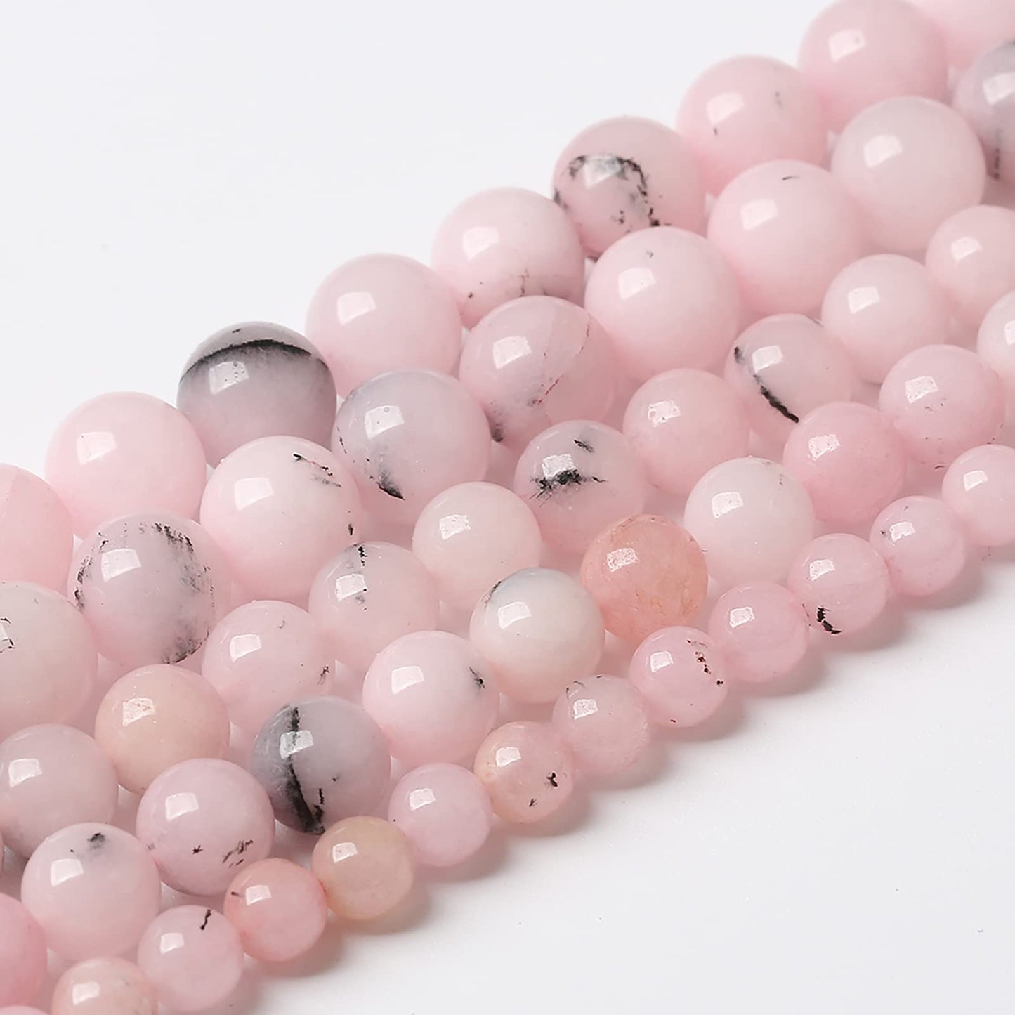60pcs 6mm Natural Pink Opal Jades Stone Beads Round Loose Spacer Beads for Jewelry Making DIY Bracelets Crystal Energy Healing Power Stone (6mm, Pink Opal Stone)
