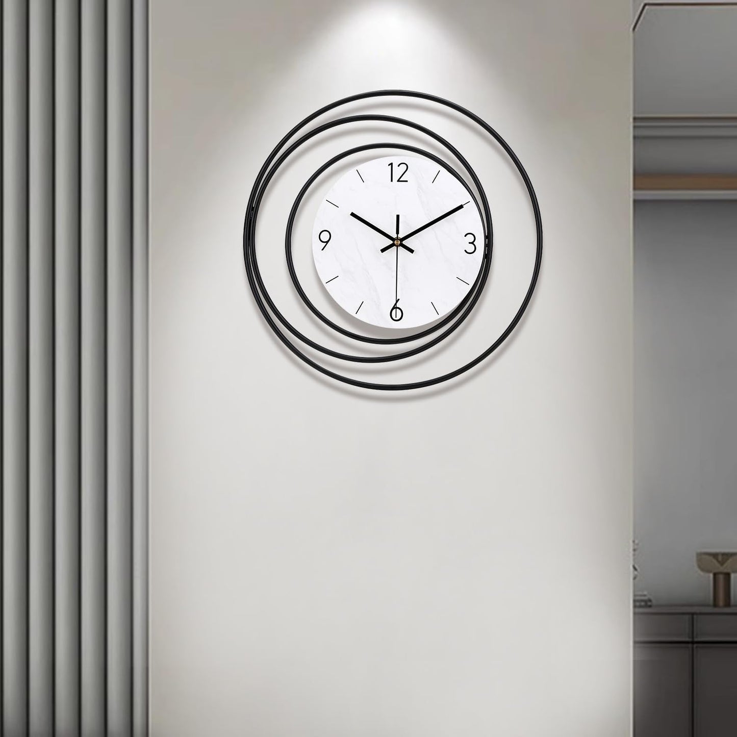 Dankeit Decorative Wall Clock,Silent Non-Ticking Quality Quartz Movement Battery Operated,Large Wall Clocks for Living Room Kitchen Home Bathroom Bedroom Wall Decor,16x16inch,White