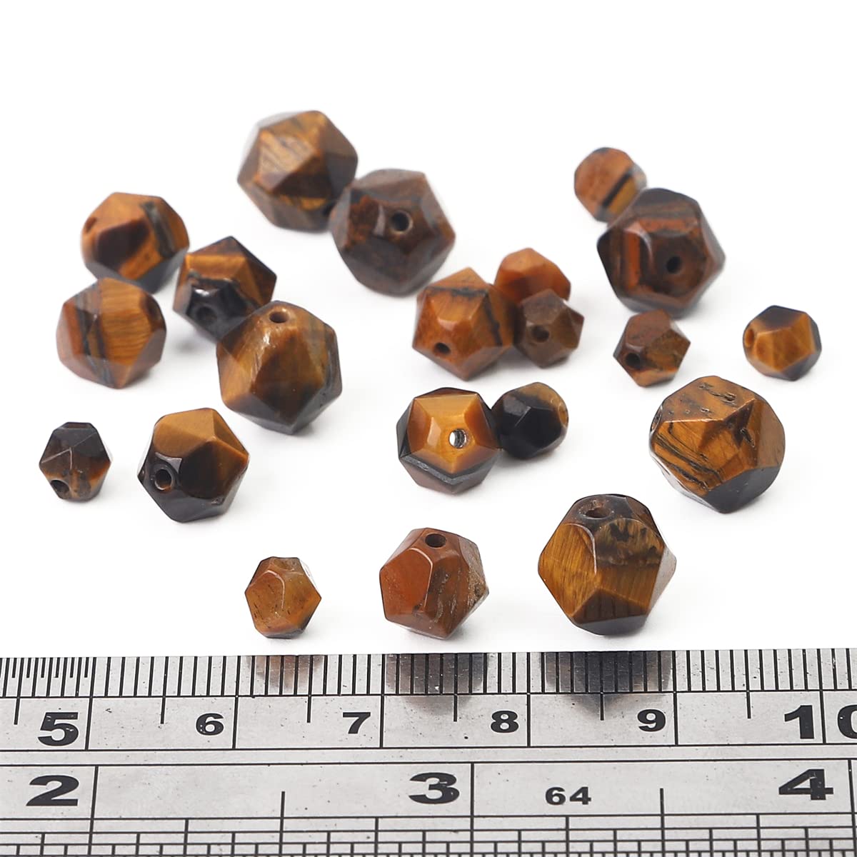 BEADIA Faceted Natural Yellow Tiger Eye Stone Round Beads 6mm 36cm/Strand for Jewelry Making