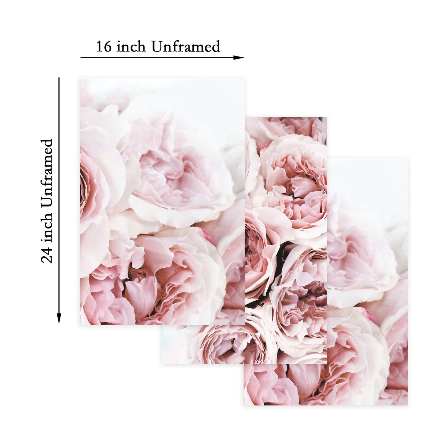 Pennclys Peony Wall Art Pink Flower Canvas Wall Art Prints Peonies Wall Art Abstract Flower Pictures Wall Decor Peony Painting Flower Poster for Living Room Bedroom 16x24 Inch (set of 3) Unframed