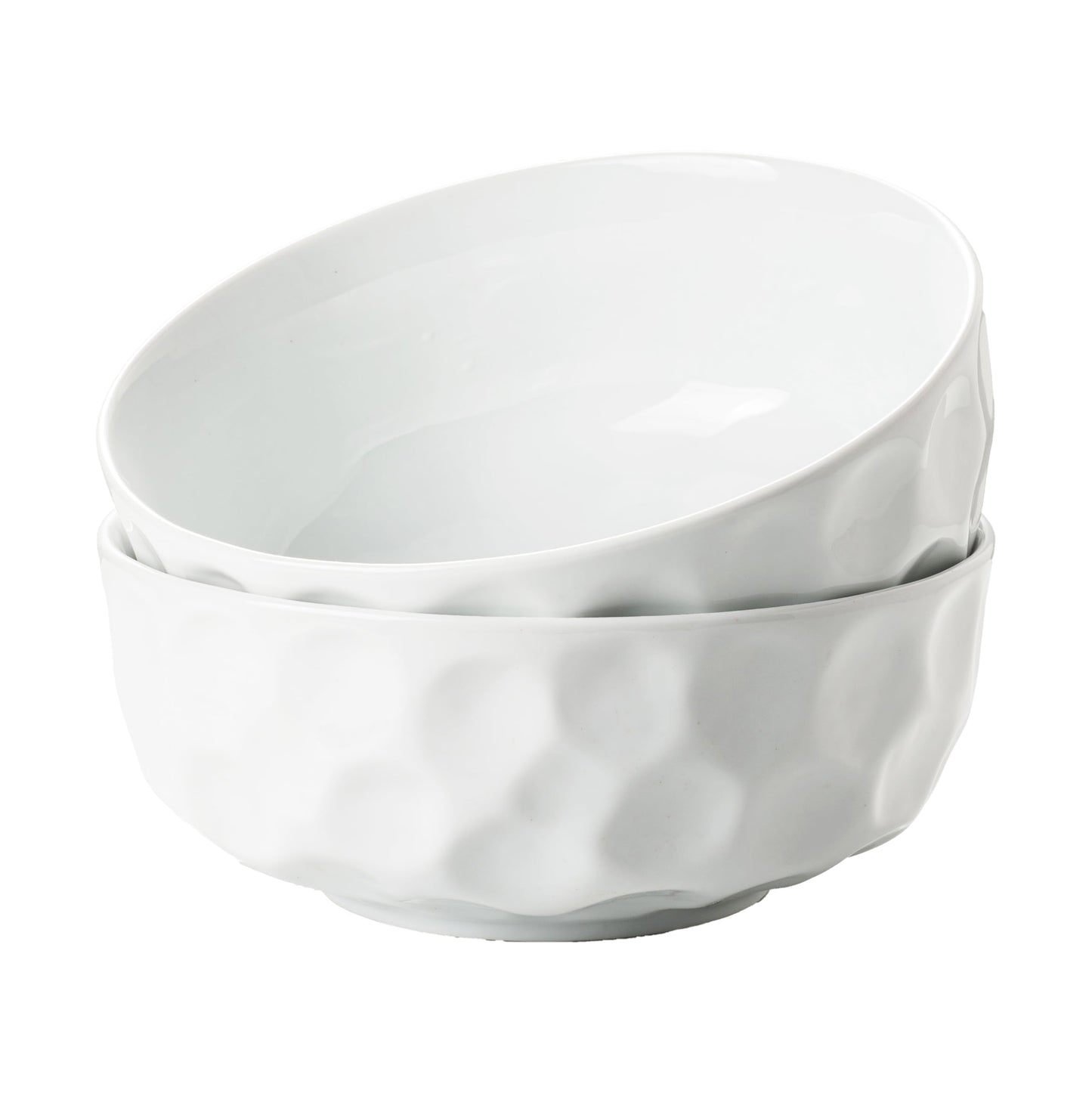 Familywood 80 Oz Large Serving Bowls, Set of 2, Pure White Ceramic Serving Dishes, Large Salad Bowl, 9" Fruit Bowl for Entertanining, Kitchen Counter, Party, Porcelain