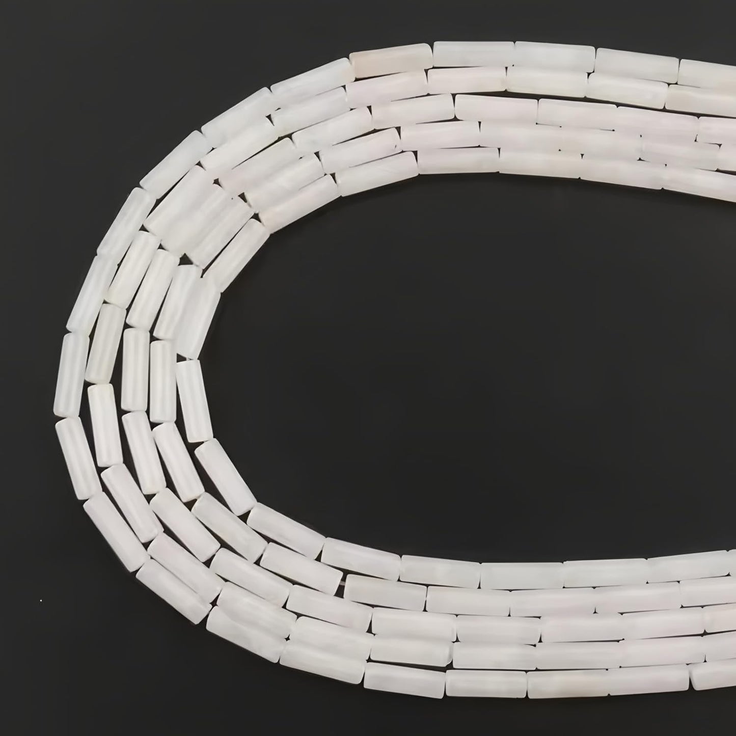 HAAMIIQII Natural White Jade Tube Beads 13x4mm Column Stone Cylinder Gemstone Loose Beads for Jewelry Making Strand 15 Inch (28-29pcs)