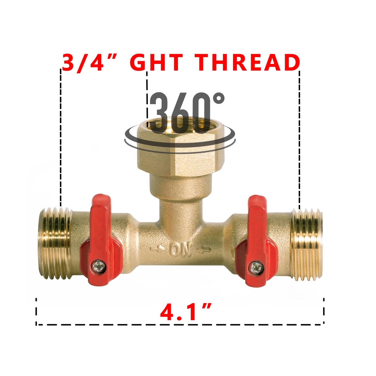3/4" hose splitter 2 way water splitter male connectors allows you to run 2 hoses, hose quick connectors, hose spigot