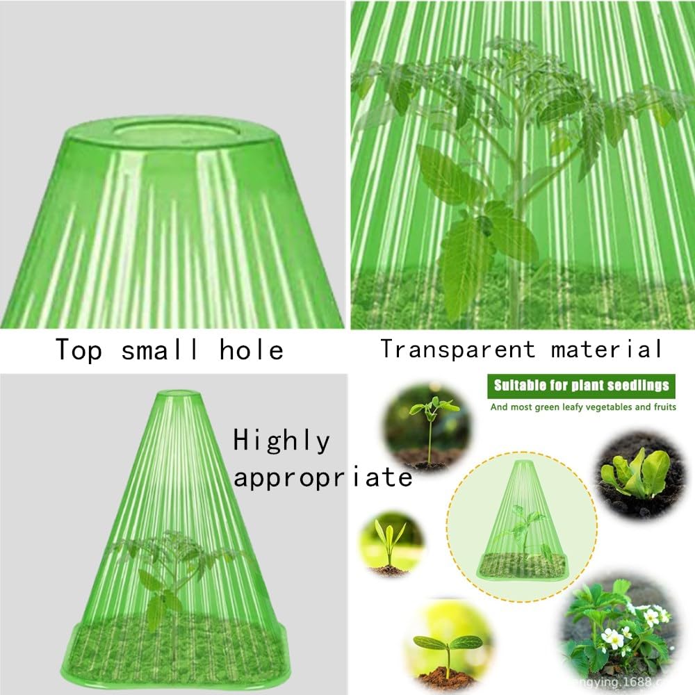 20Pcs Garden Plant Cloches, Plastic Plant Bell Cover Reusable Mini Greenhouse, Frost Protection for Plant Cover Dome Tall
