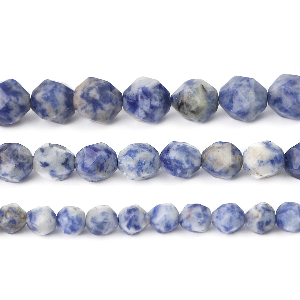 BEADIA Faceted Natural Blue Sodalite Stone Round Beads 8mm 36cm/Strand for Jewelry Making