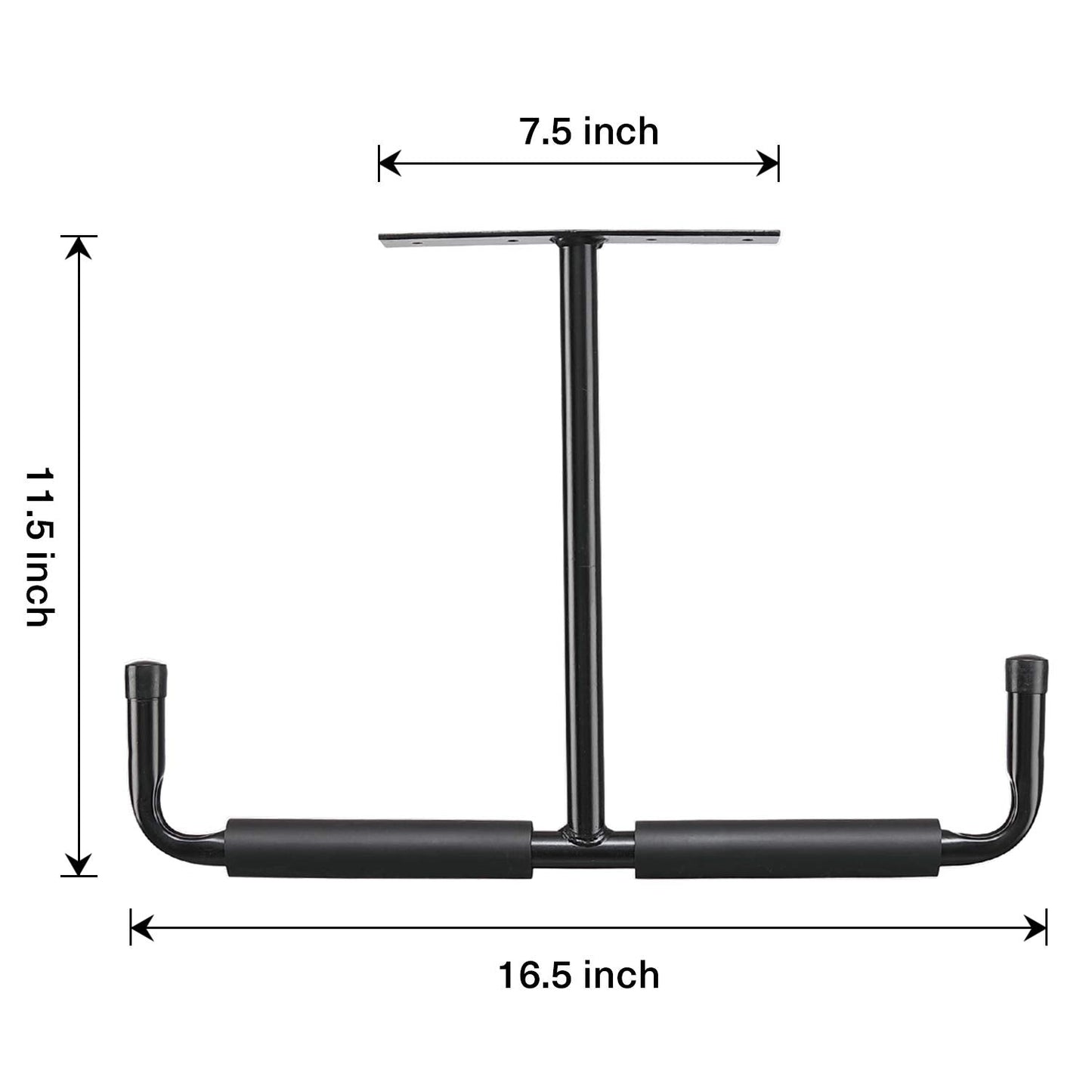 Ihomepark Overhead Garage Storage Rack, Heavy Duty Ceiling Mounted Garage Hooks Utility Hanger for Lumber Bike Tools(4 Pack, Black)