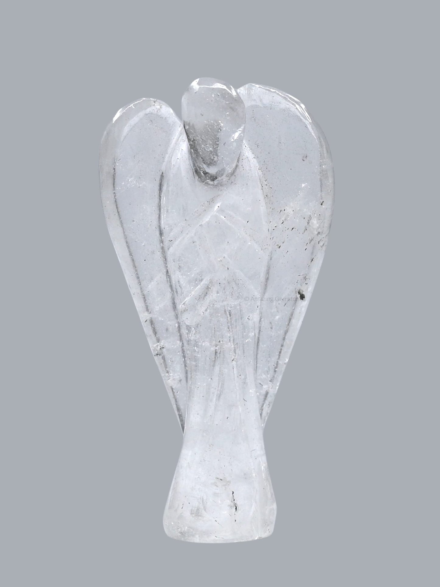Amazing Gemstone Crystal Quartz Crystal Guardian Angel Figurines Ornament for Healing Birthstone, Decoration Statue (Hand Carved Pocket Gemstone Angel) (3 inch)