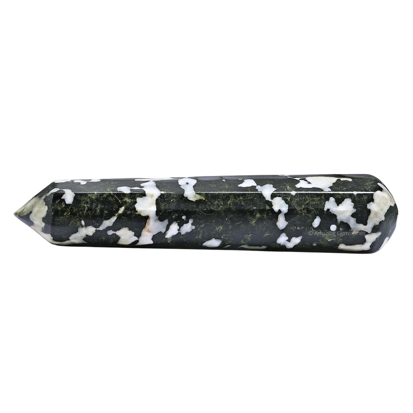 Amazing Gemstone Black and White Tourmaline Crystal Wand Massage Stick - Pelvic Wand Gua Sha for Adults - Crystals and Healing Stones Massage Wands for Adults Gifts (Pointed)