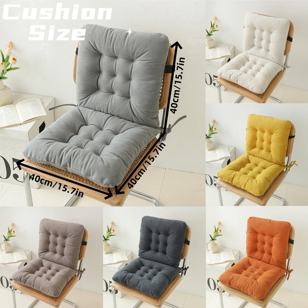 Yuthsona Desk Chair Cushion with Ties Office Seat Cushion Non-Slip Comfort Dorm Pad for Dorm, Desk, Dining Chair, Floor Sitting