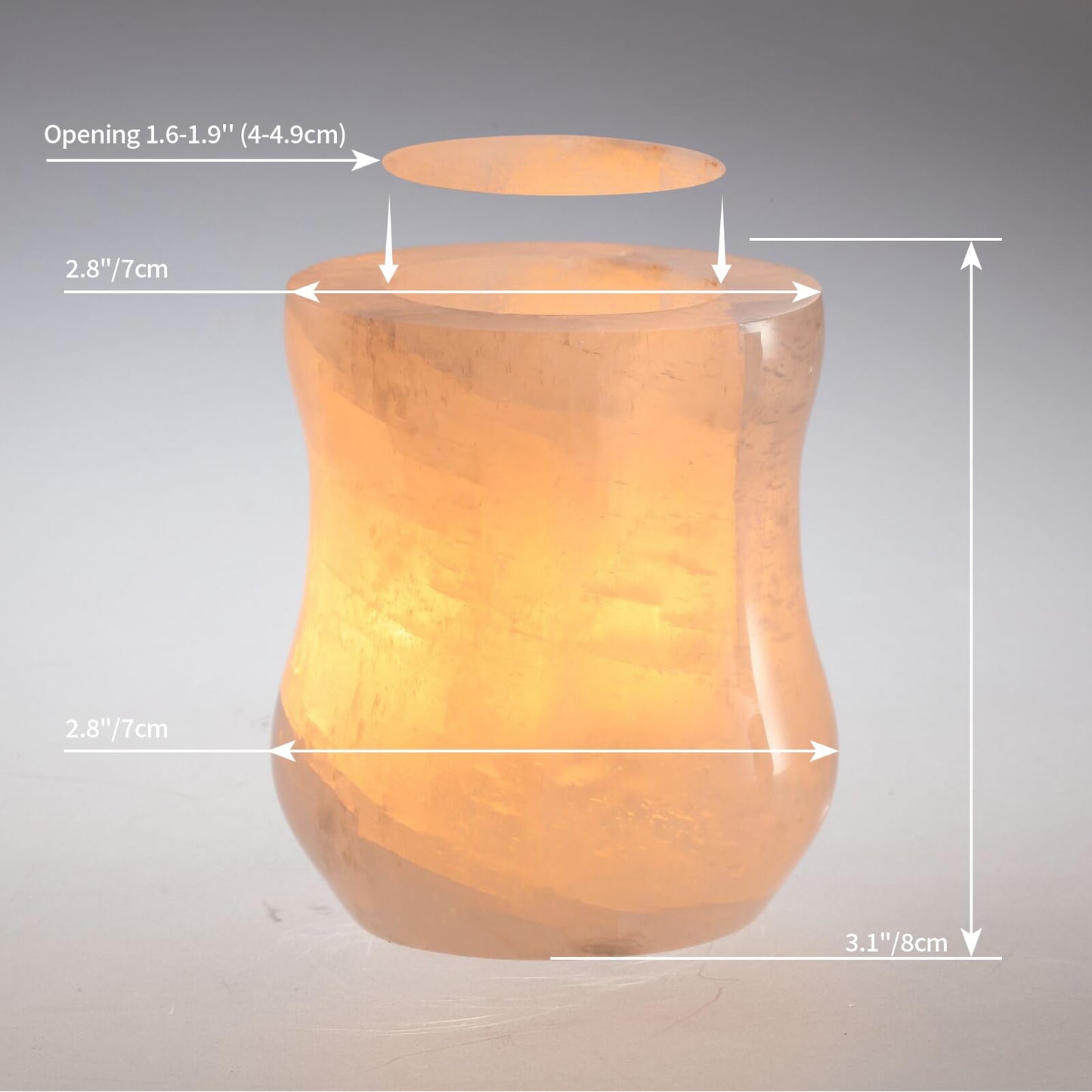 Single Crystal Tealight Candle Holder, 2.8''x3.1'' Votive Candel Holder Handcrafted from Solid Gemstone, Stone Candle Holder for or Weddings Parties, Dinner,Wedding Centerpieces $ Home Decor (Crystal)