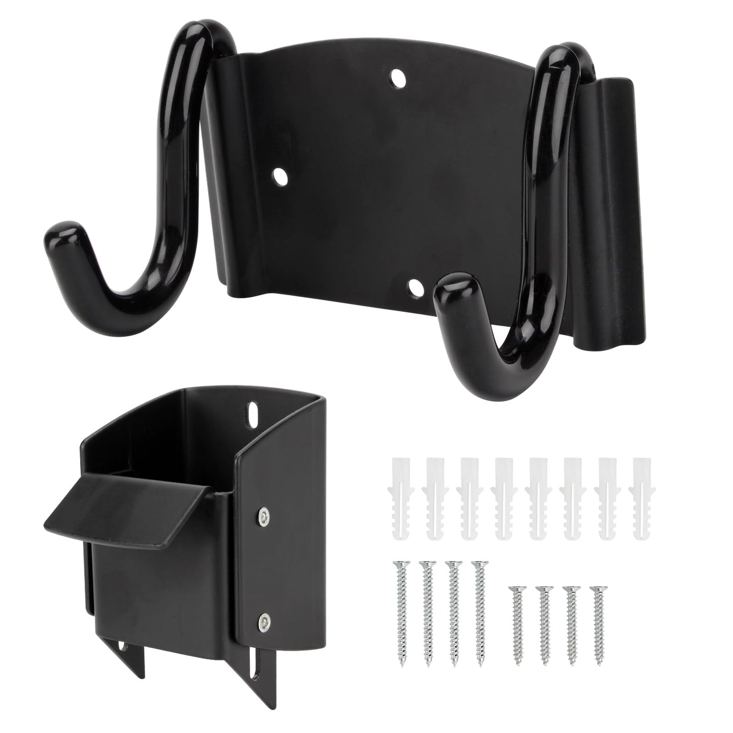 DIICCYO Heavy-Duty Wheelbarrow Storage Bracket Hook, Wheelbarrow Holder Trolley Storage Bracket with Top Lift Latch Storage Hook for Most Wheelbarrows for Outdoor Use, Black