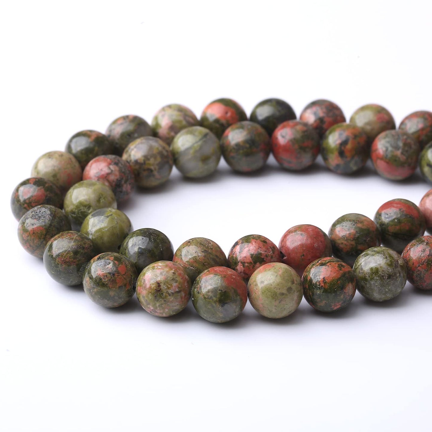 45PCS 8MM Natural Unakite Stone Beads Energy Healing Beads for DIY Jewelry Bracelet Necklace Making for Jewelry Making15Inch