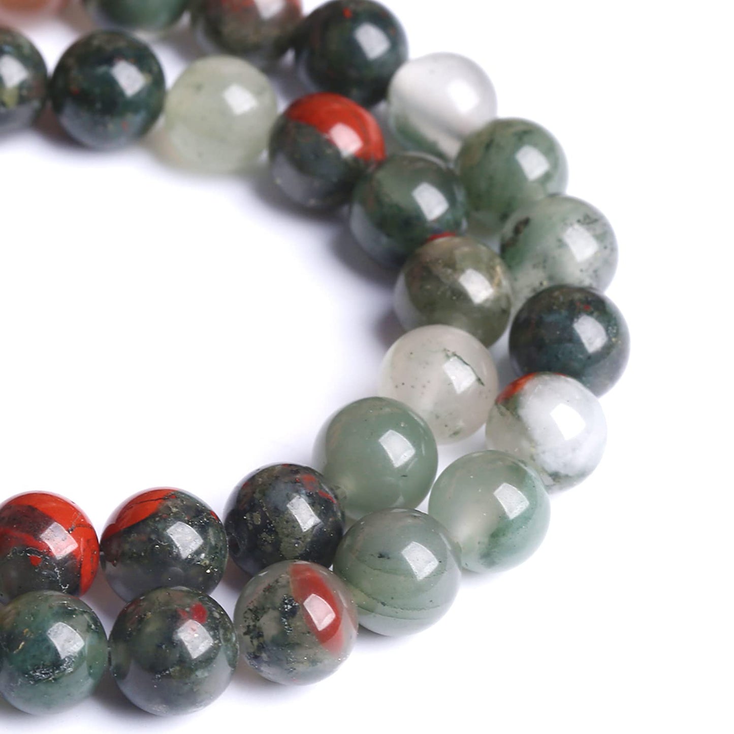 8MM 45PCS Natural Stone African Bloodstone Beads for Jewelry Making DIY Bracelet