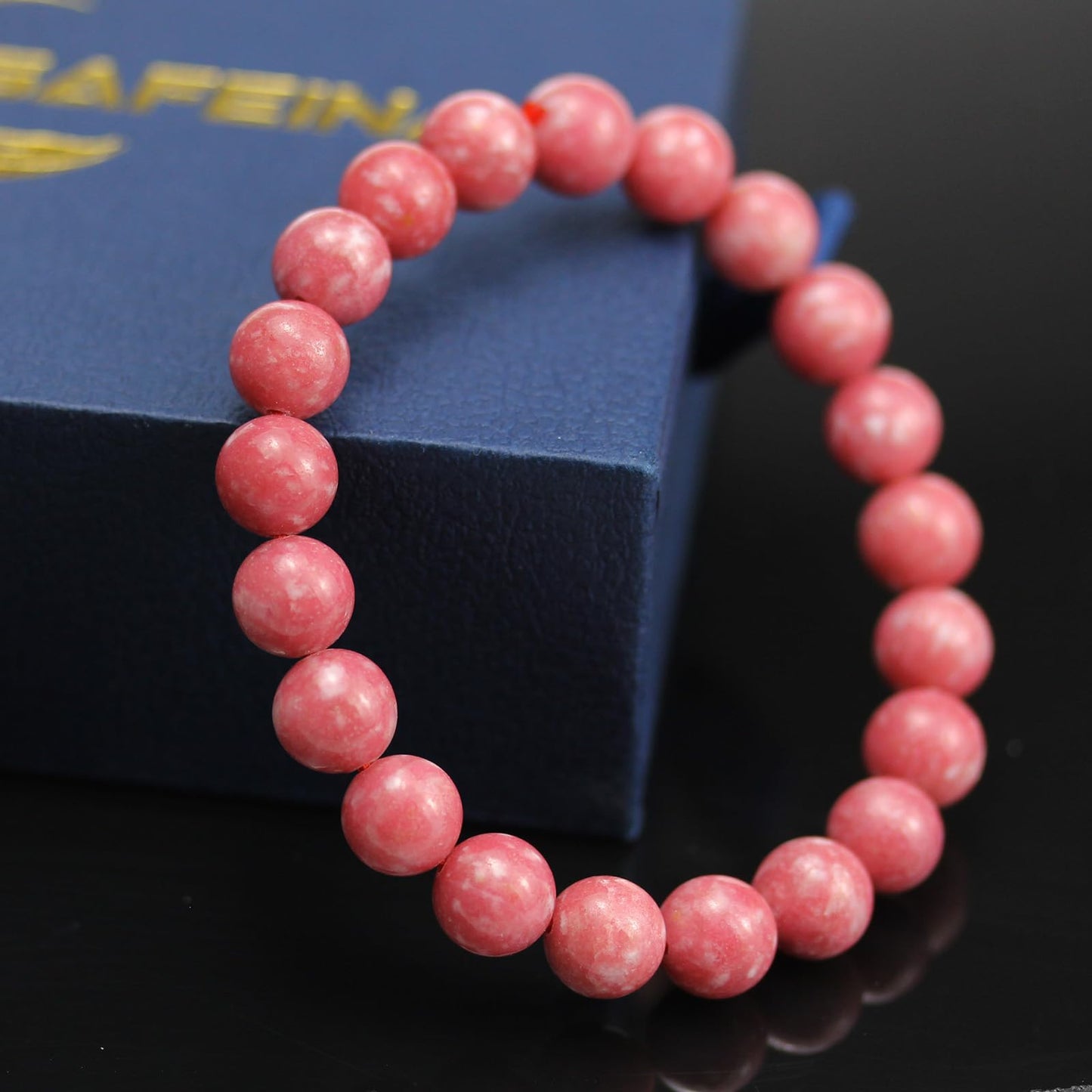 SAFEINA Natural Semi Precious Gemstone Stretch Bracelet Quartz Crystal Bracelet Beads Jewelry Gift for Men, Women, Yoga Luck & Positive Energy, Birthday, Motherday, Graduation Gift– Ready to Wear 8mm