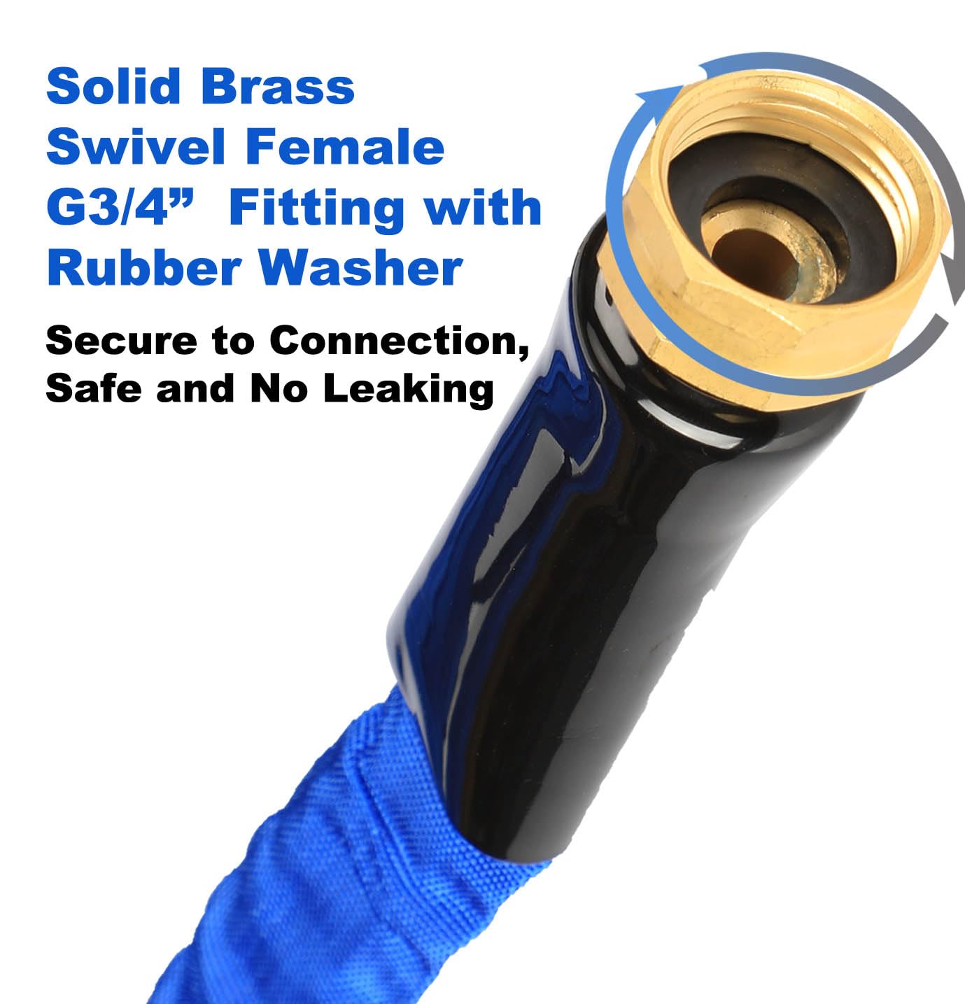 YOTOO Garden Hose 50 FT, Lightweight, Durable, Flexible, Non-Expanding, Kink-Free Water Hose with Solid Brass Fittings for Outdoor, Watering flants and flowers, Car Wash