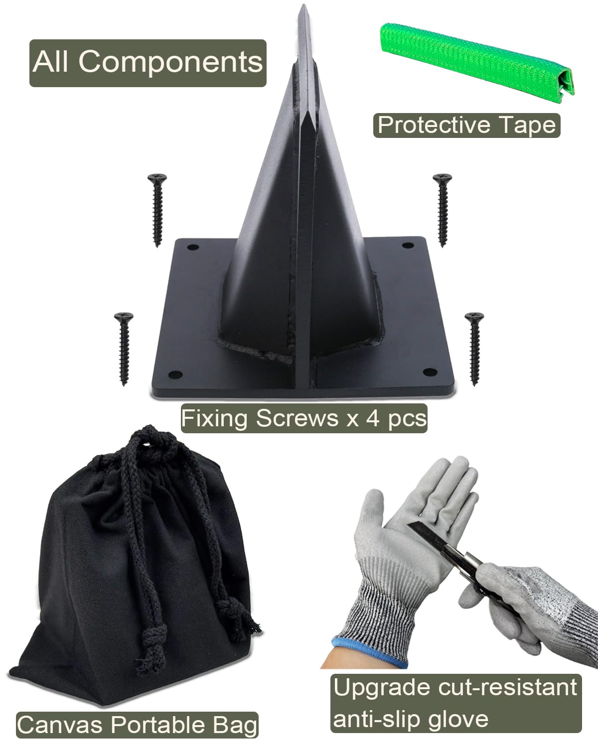 Fletzorb Kindling Splitter Firewood Log Splitter, Heavy Duty Steel No-Axe Wood Chopper, Manual Safe Wedge Cracker Tool with Cut-Resistant Gloves Set