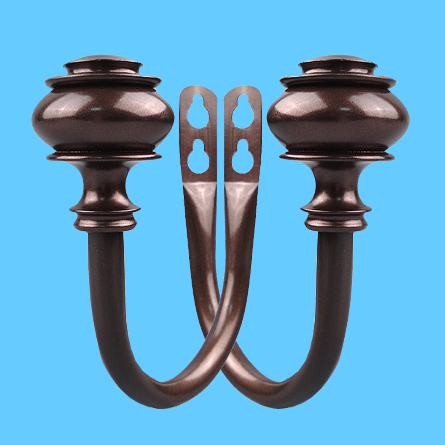 Kowibcl 2Pcs Curtain Holdbacks - Wall Mounted Drapery Tiebacks with Screws, Decorative Curtain Holders for Bedroom Livingroom Office Home,Medium Bronze