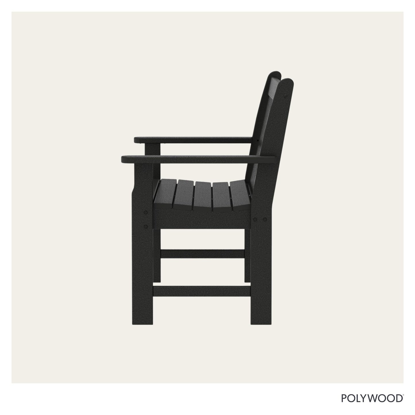 POLYWOOD GNB48BL Vineyard 48" Bench, Black