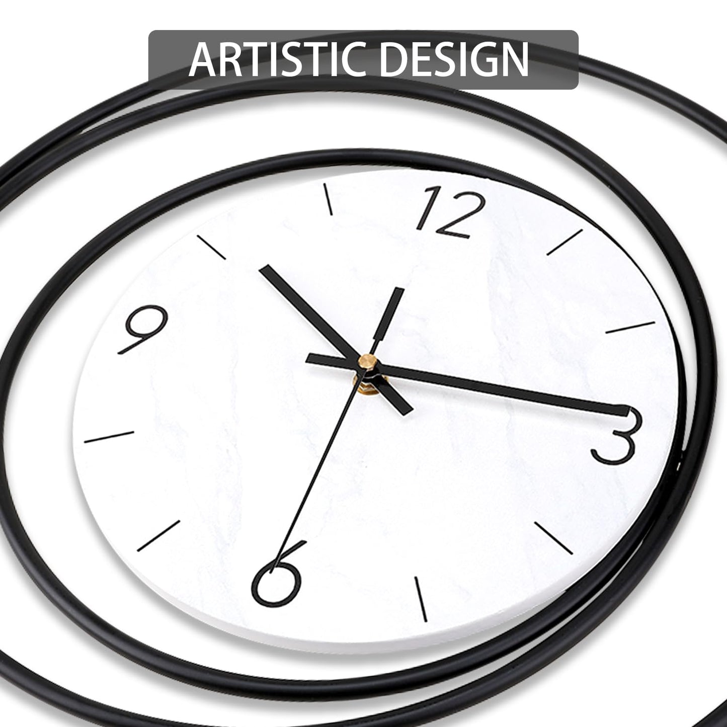 Dankeit Decorative Wall Clock,Silent Non-Ticking Quality Quartz Movement Battery Operated,Large Wall Clocks for Living Room Kitchen Home Bathroom Bedroom Wall Decor,16x16inch,White