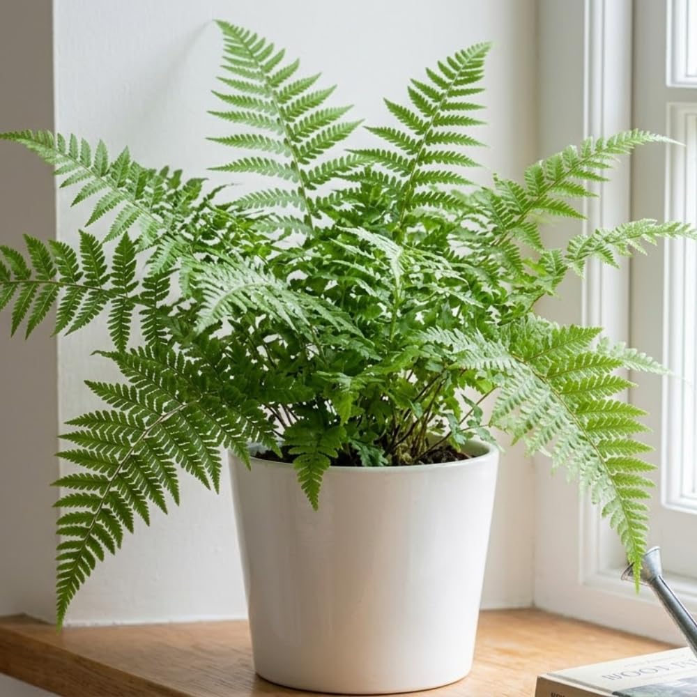 20 Lady Fern Bare Root Plants, Ferns Live Plants Outdoor, Easy Care Perennial Foliage, Moisture-Loving Fern for Woodland Spots and Porches