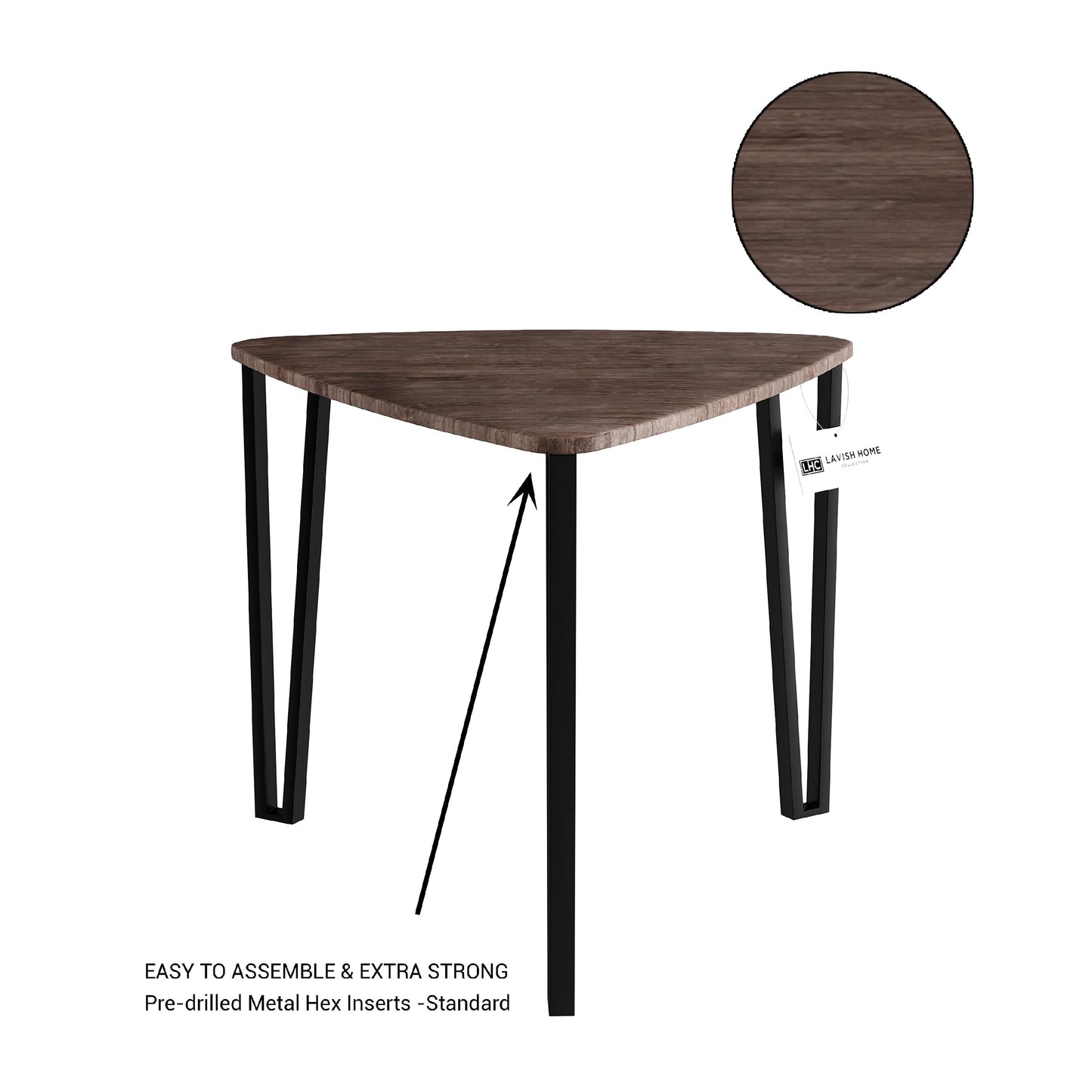 LAVISH HOME Nesting Set of 3, Modern Woodgrain Look for Living Room Coffee Tables or Nightstands-Contemporary Accent Decor Furniture