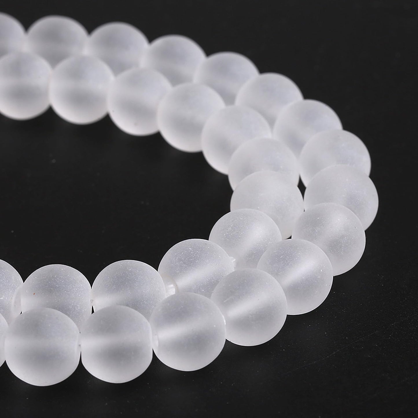 6MM 60PCS Matte White Glass Spacer Loose Beads for Jewelry Making DIY Bracelet Necklace