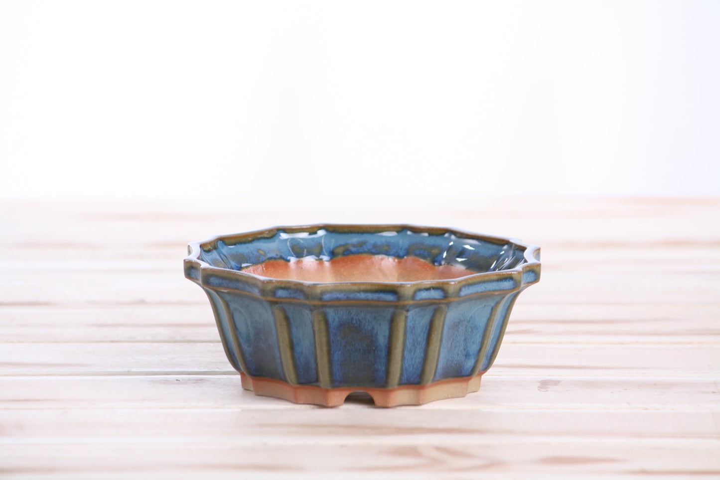 Willow Bonsai Ceramics Flower Design Bonsai Pot 5 Inch – Elegant Ceramic Bonsai & Succulent Planter, High‑Fired Frost‑Proof Stoneware with Drainage & Wiring Holes, Handmade in USA (Peacock 2025)