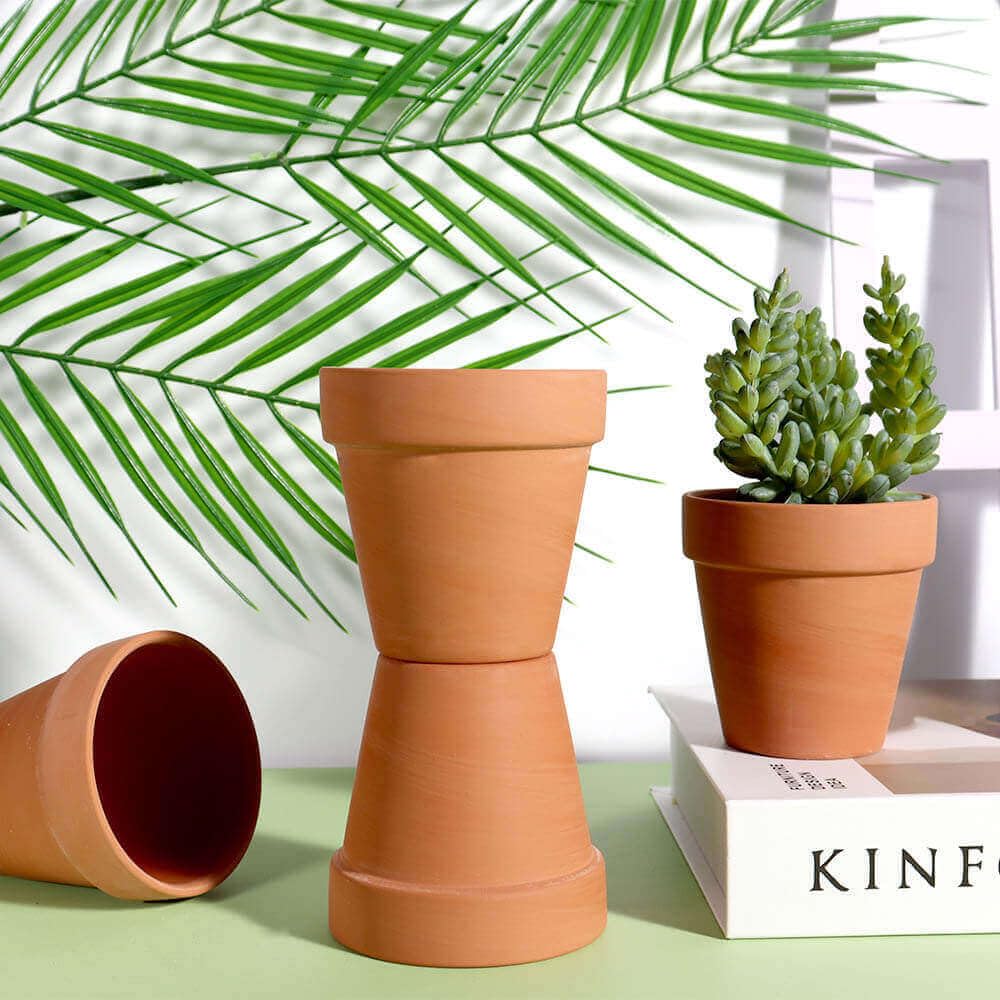 vensovo 12 Pcs 3" Tiny Terracotta & Terra Cotta Pots with Drainage - Small Mini Clay Ceramic Pottery Planter Ideal for Indoor/Outdoor Plants, Crafts, Wedding Favors