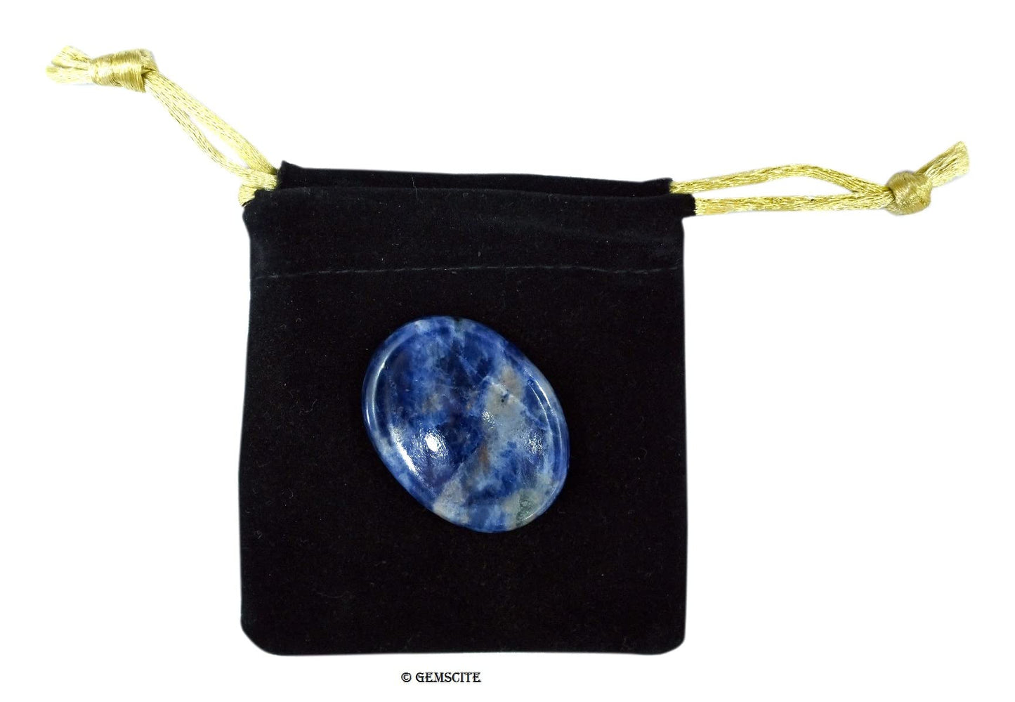 GEMSCITE Sodalite Thumb Worry Stones Metaphysical Gemstone Crystal Healing Reiki Men Women Gift FENG Shui Positive Energy Love Wellness Palm Stones Wicca Powerful