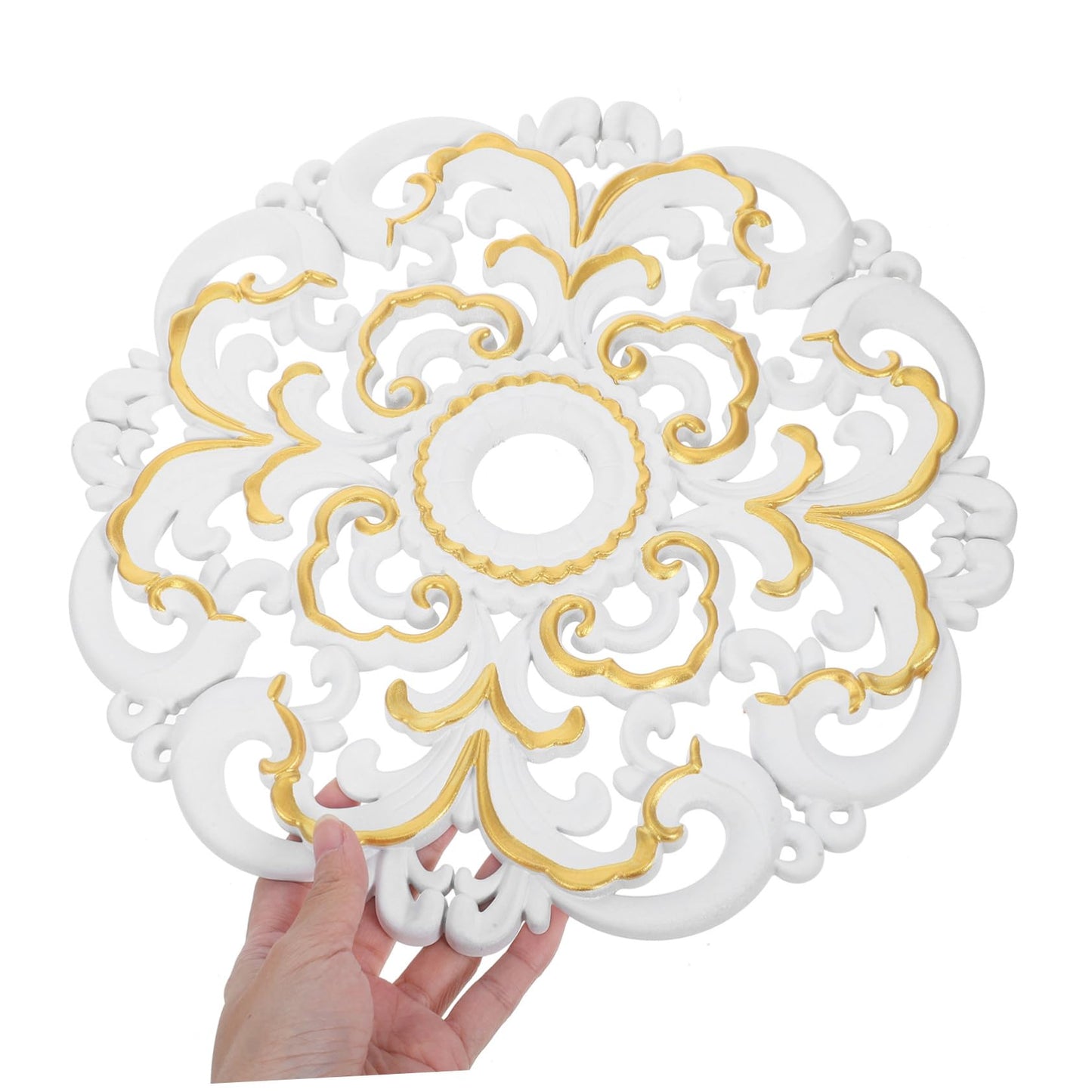 IWOWHERO Traditional Ceiling for Chandelier and Ceiling Fan Decorative Round Light Fixture Cover Elegant Construction for Home Bedroom Living Room Decor