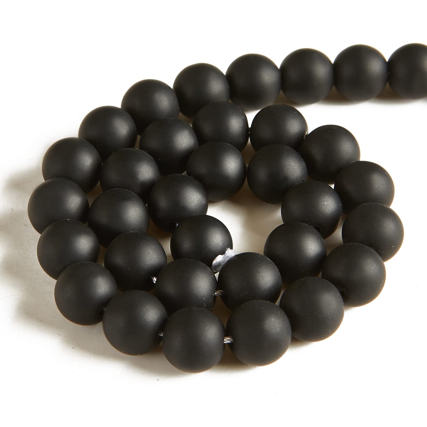 100pcs 8mm Matte Black Beads Natural Gemstone Beads Round Loose Beads for Jewelry Making