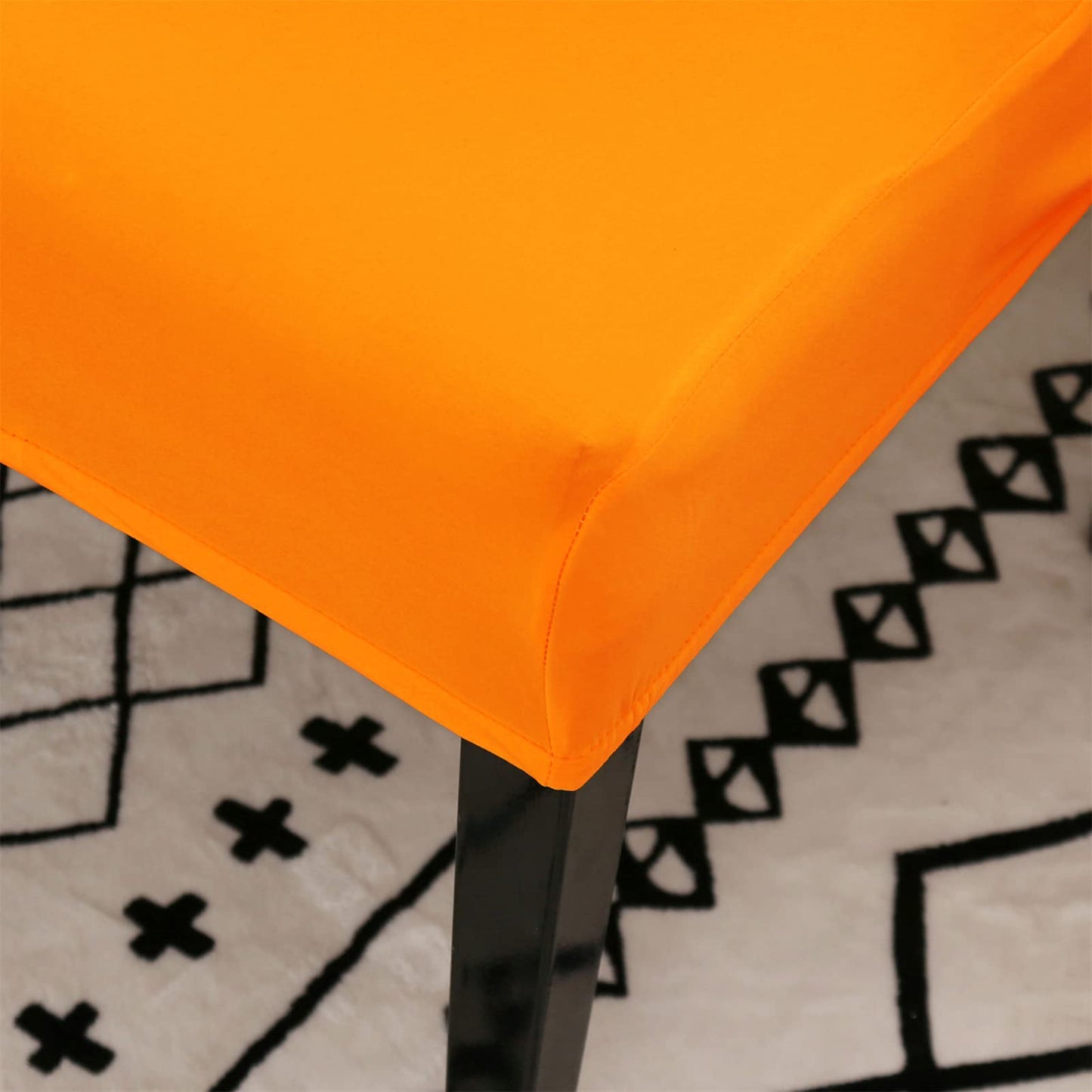 Jusmate Chair Covers for Dining Room Set of 6, Stretch Spandex Dining Chair Covers, Washable Removable Parsons Chair Slipcovers Protector for Dining Room, Kitchen, Hotel (Orange)
