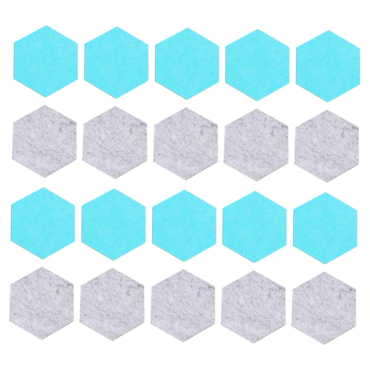 Homoyoyo 20pcs Hexagon Felt Wall Stickers Adhesive Decorative Wool Felt Board for Home and Classroom Use Mint Grey Creative Wall Decor for Office Classroom Spaces