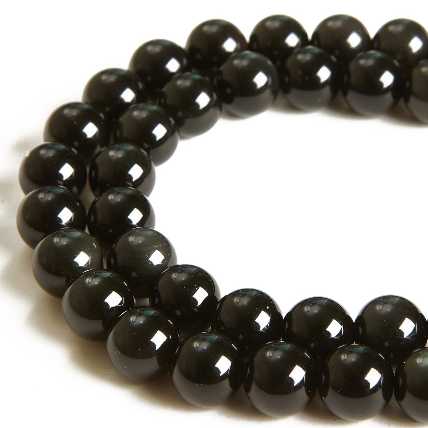 100pcs 6mm Black Obsidian Beads Natural Gemstone Beads Round Loose Beads for Jewelry Making