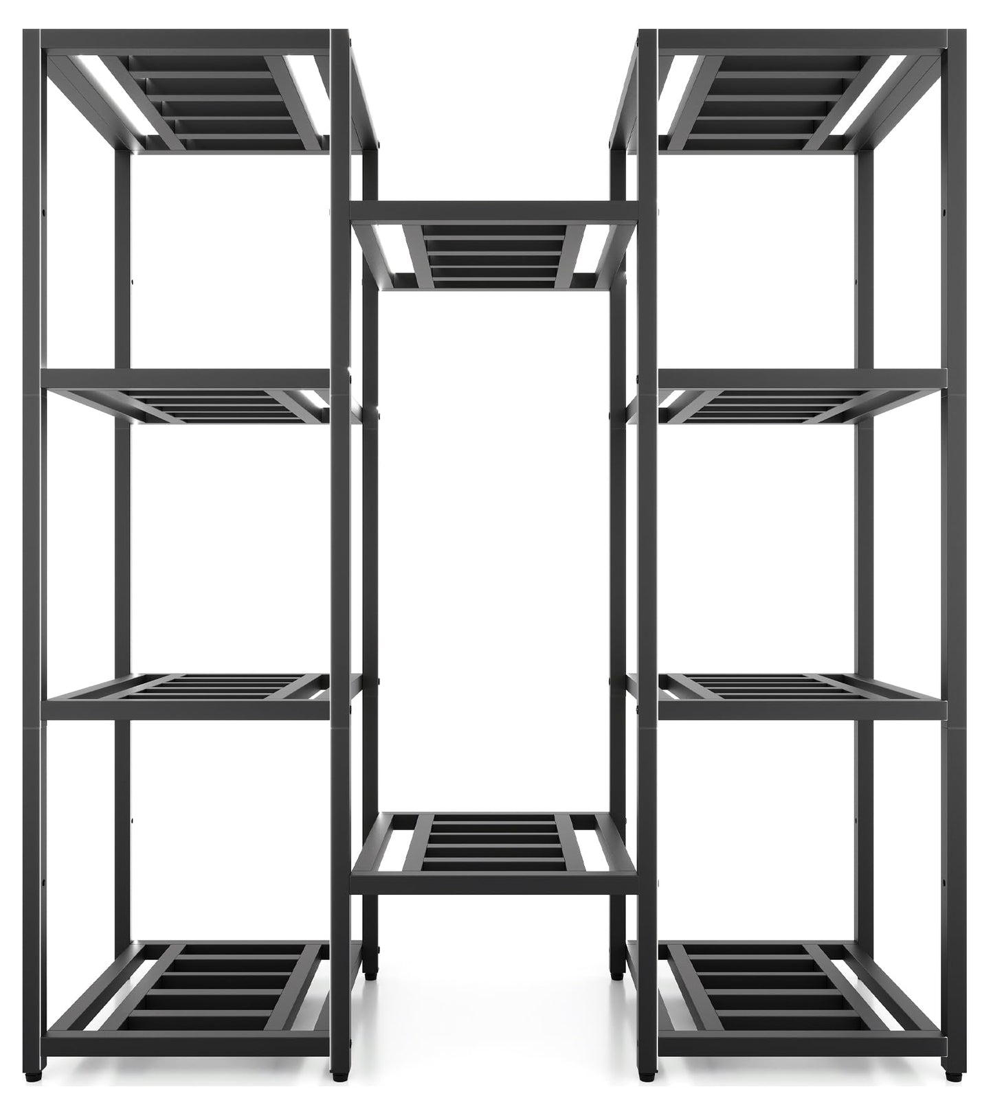Hongsane Plant Stand Indoor Outdoor,10 Tier Tall Metal Plant Stands Holder,Heavy Duty Wrought Iron Plant Shelves for Multi Large Pots,Black Tiered Flower Display Riser for Living Room,Patio,Balcony