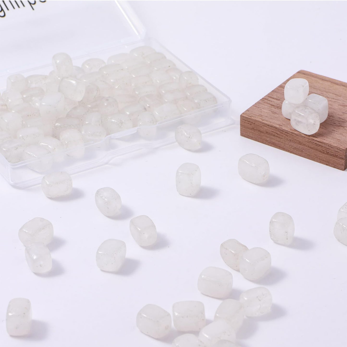 Natural Large White Crystal Cube Stone Beads 8x11mm 38cm/str Loose Semi Gemstone Stone Square Beads for Making Bracelets Necklace