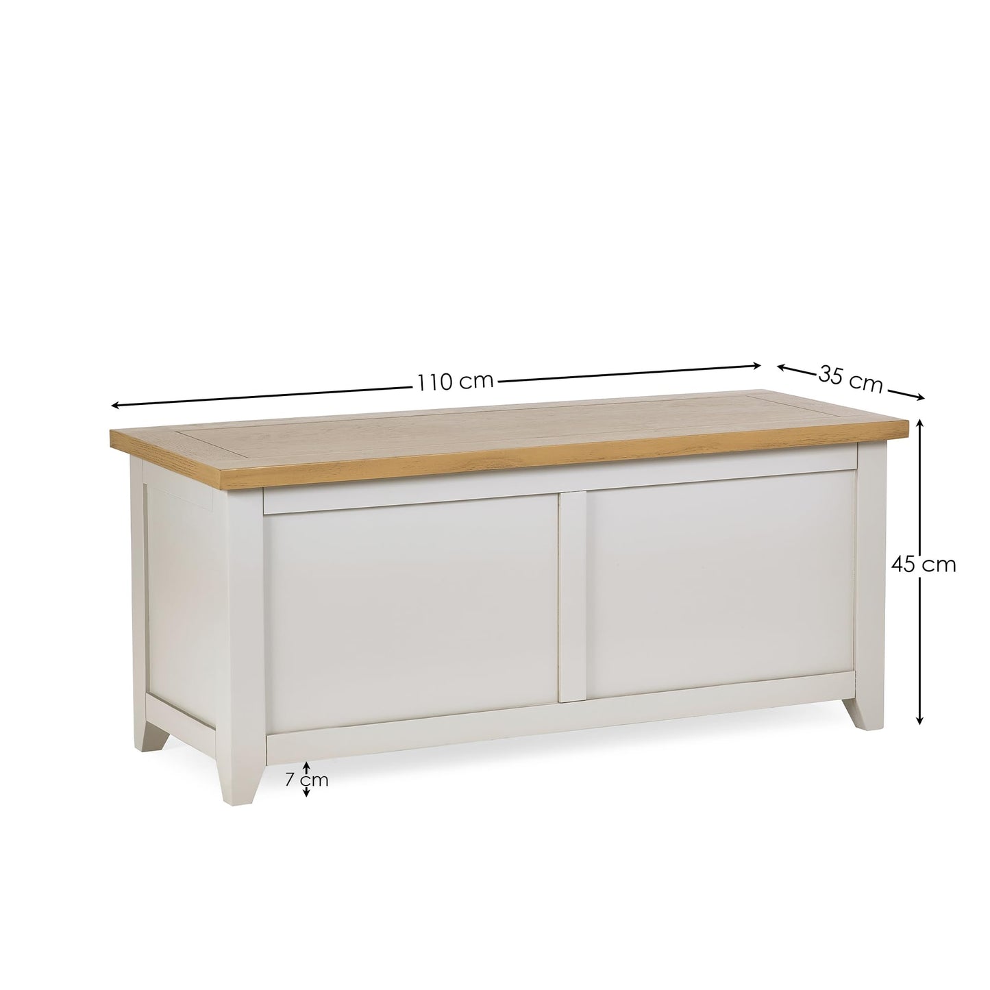 Julian Bowen Richmond Wooden Storage Bench, Elephant Grey, 45 x 105 x 40 cm
