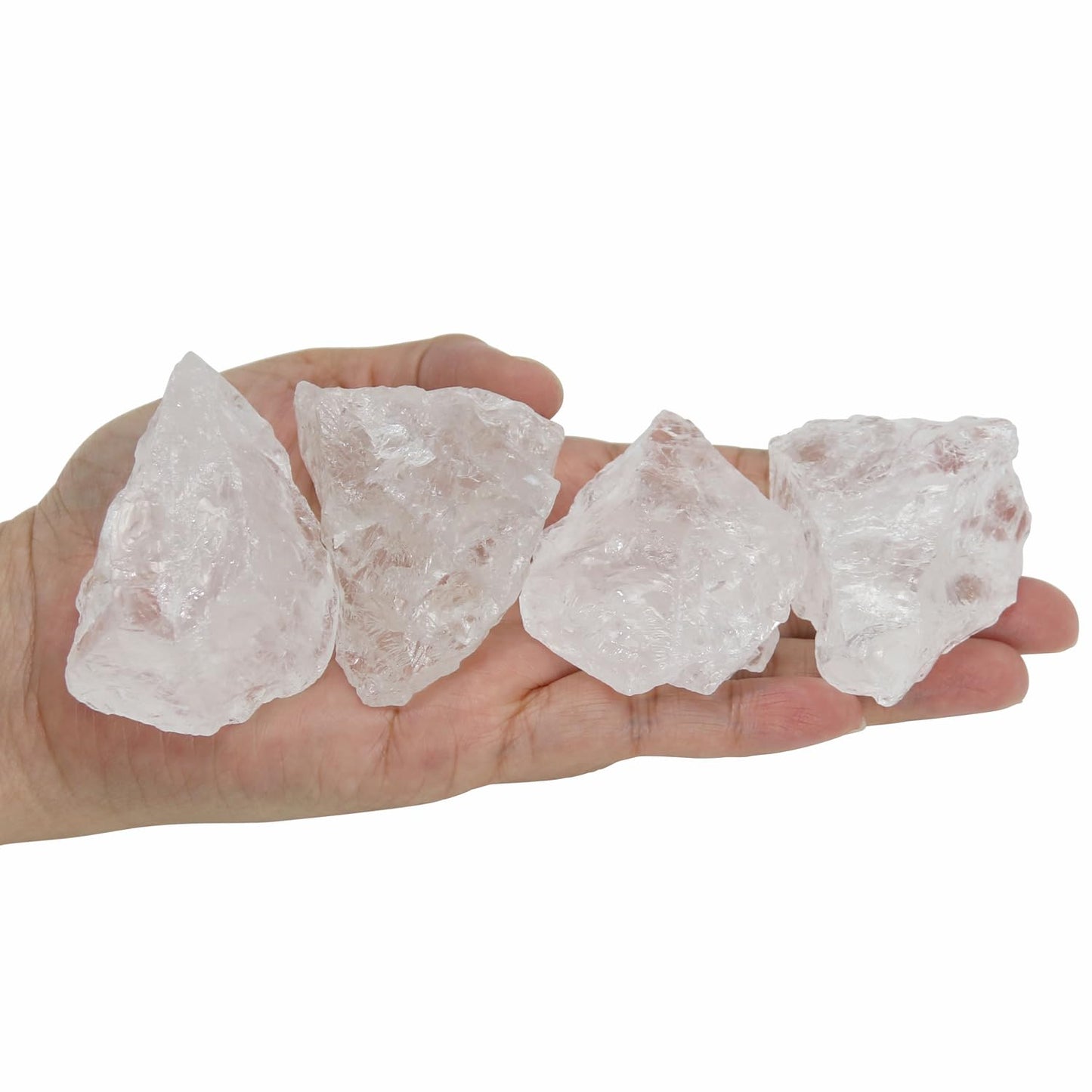 Nvzi Raw Clear Quartz Crystals Bulk, Real Gemstones and Crystals, Rocks and Minerals, Healing Crystals, Quartz Crystals and Healing Stones, Cuarzos Originales De Energia Y Piedras(1LB)