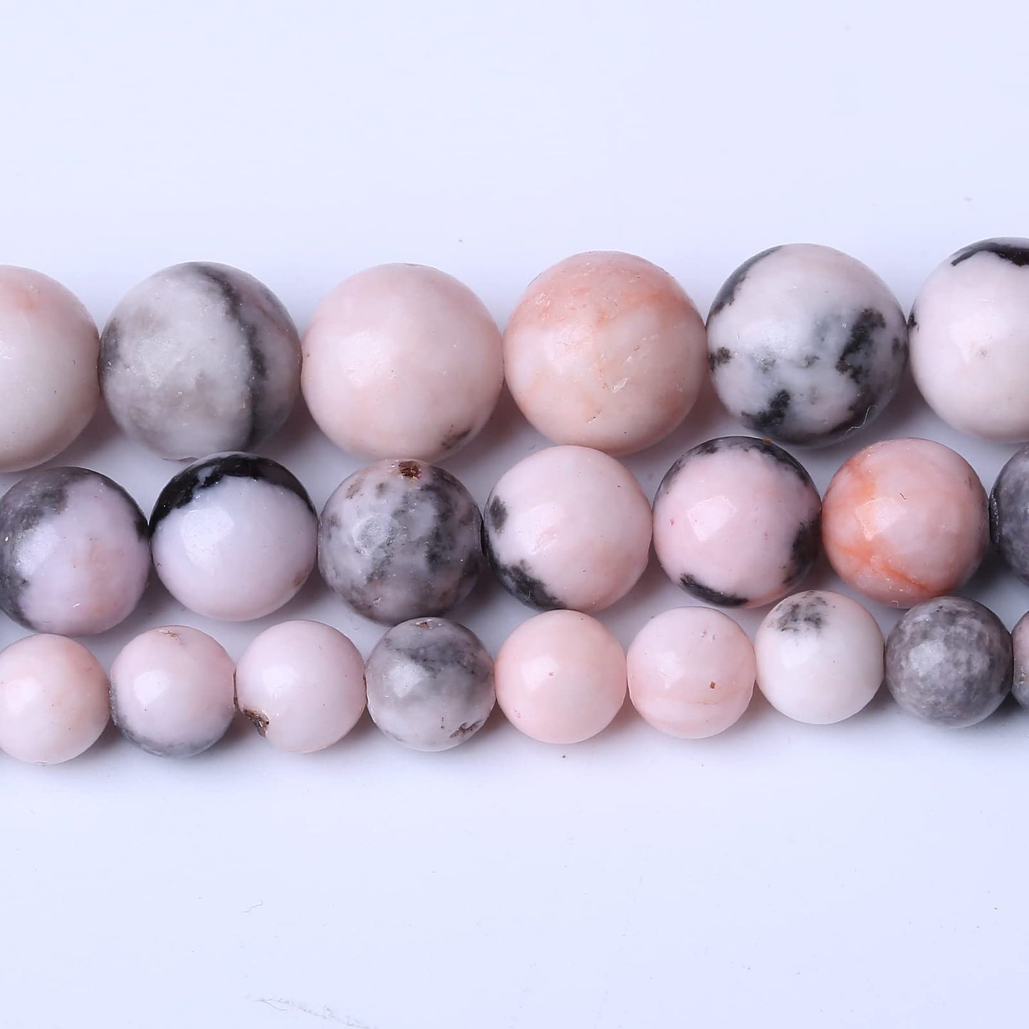 45PCS 8MM Natural Pink Zebra Jaspers Beads Round Loose Stone Beads for Jewelry Making DIY Energy Stone Healing Power Bracelet 15"