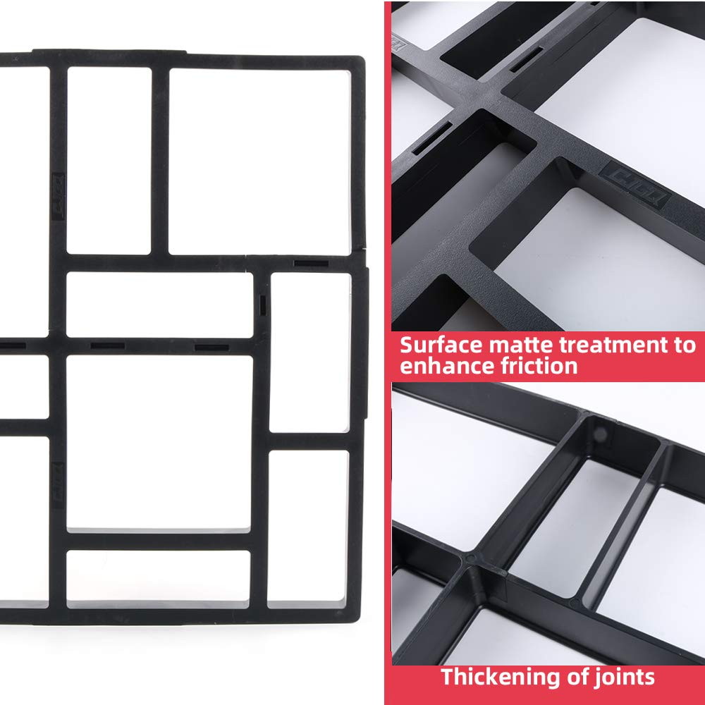 Anothera 17.5"x15.5"x1.5" 2Pack Concrete Molds Reusable Walk Path Maker Paving DIY Path Garden Yard Patio Mold (10-Grid)