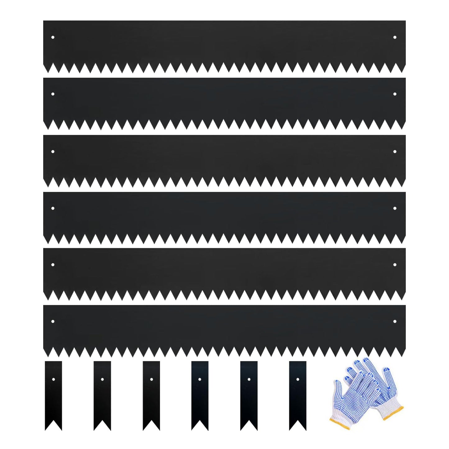 Galvanized Steel Landscape Edging Metal Landscape Edging Black Steel Landscaping Metal Garden Edging Border 6 Inch Depth 40 Inch Strips 6pcs for Lawn Yard 20 Feet Total (with 6 Clips)