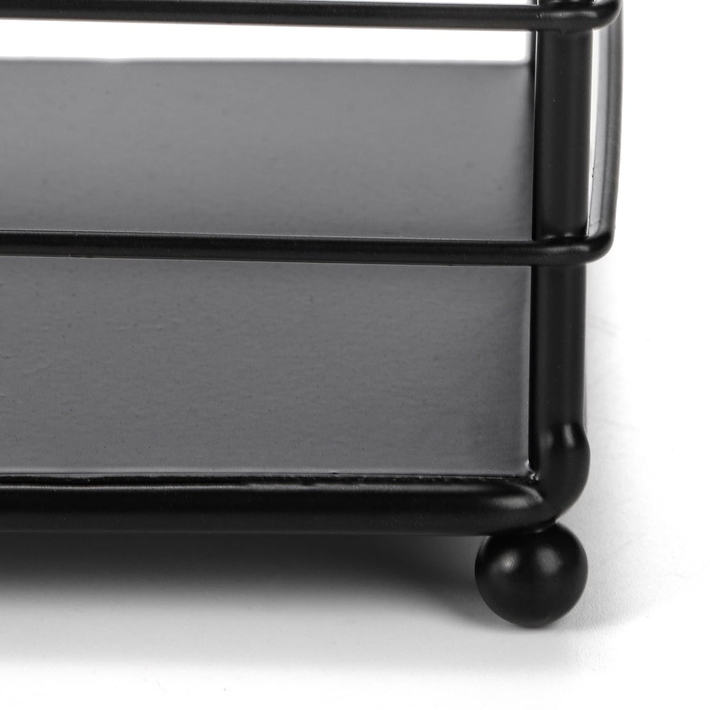 Noamus Metal Magazine Rack, Newspaper Book Tablet Storage Basket, File Holder Mail Organizer Bin with Handles, Iron Wire Black Folder Stand Holder for Home Office Bathroom Bedroom Den Living Room