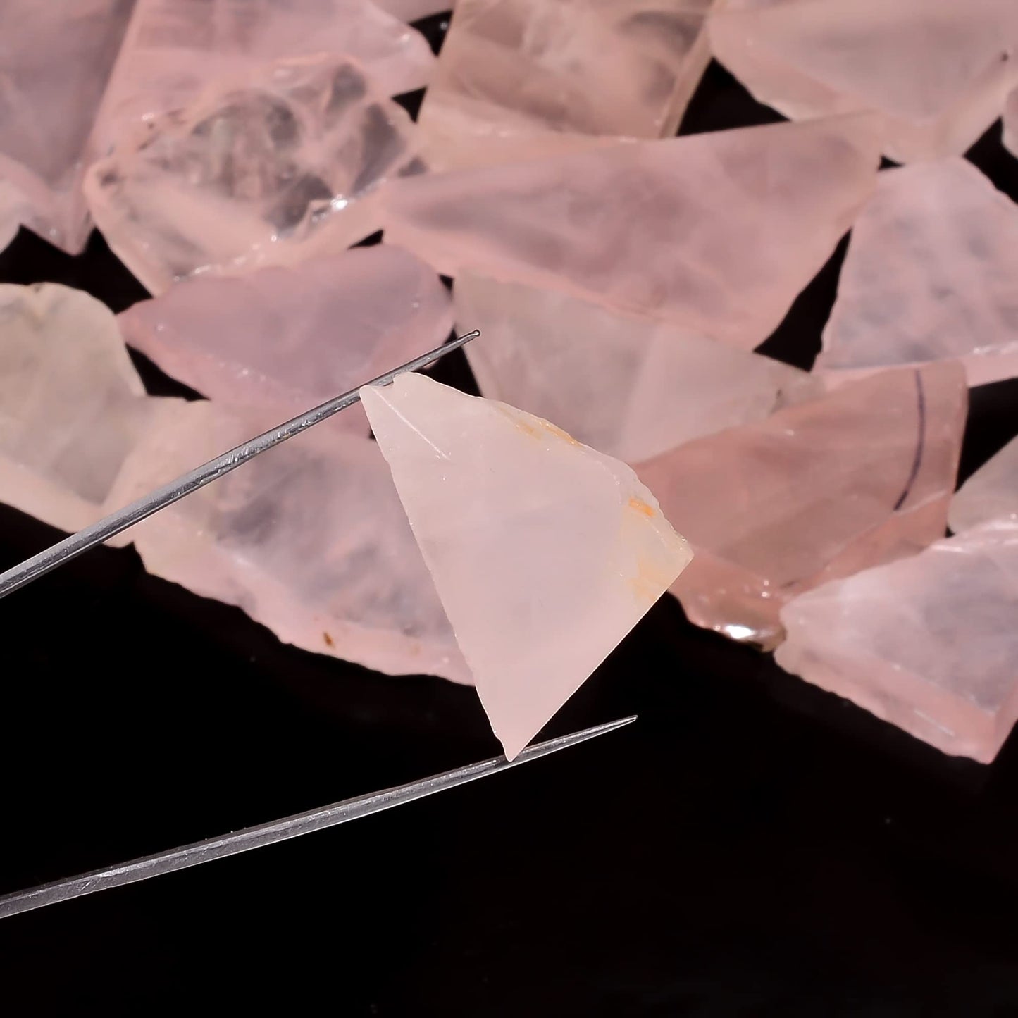 Natural Rose Quartz Raw Slice Gemstone- Healing Crystals for DIY Jewelry Making -Loose Natural Cabochon -Perfect for Crafting Unique Jewelry Designs (5 pcs, 25-35 mm)