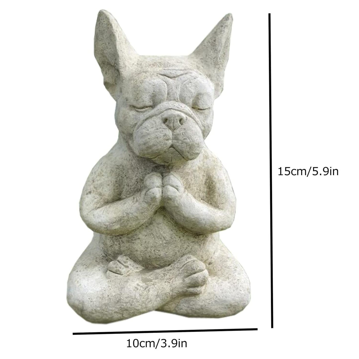YWHWXB Meditating French Bulldog Figurine, Zen Yoga Dog Buddha Statue, Decorative Collectible for Home Garden Decoration