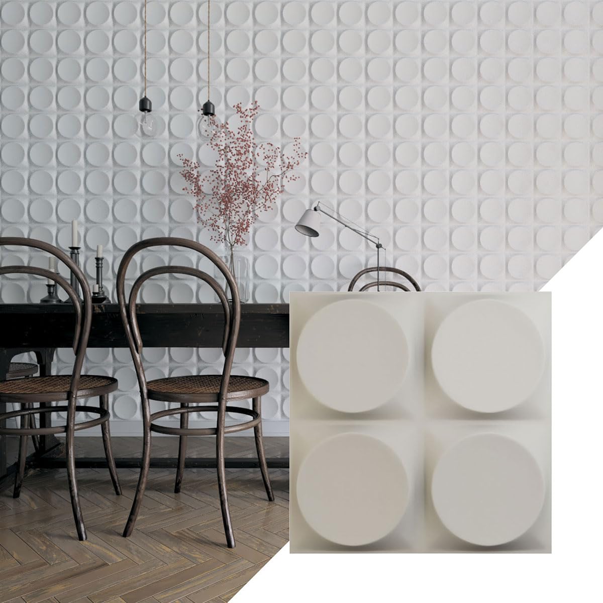 Ekena Millwork 11 7/8"W x 11 7/8"H Adonis EnduraWall Decorative 3D Wall Panel, Satin Blossom White (Covers 0.98 Sq. Ft.