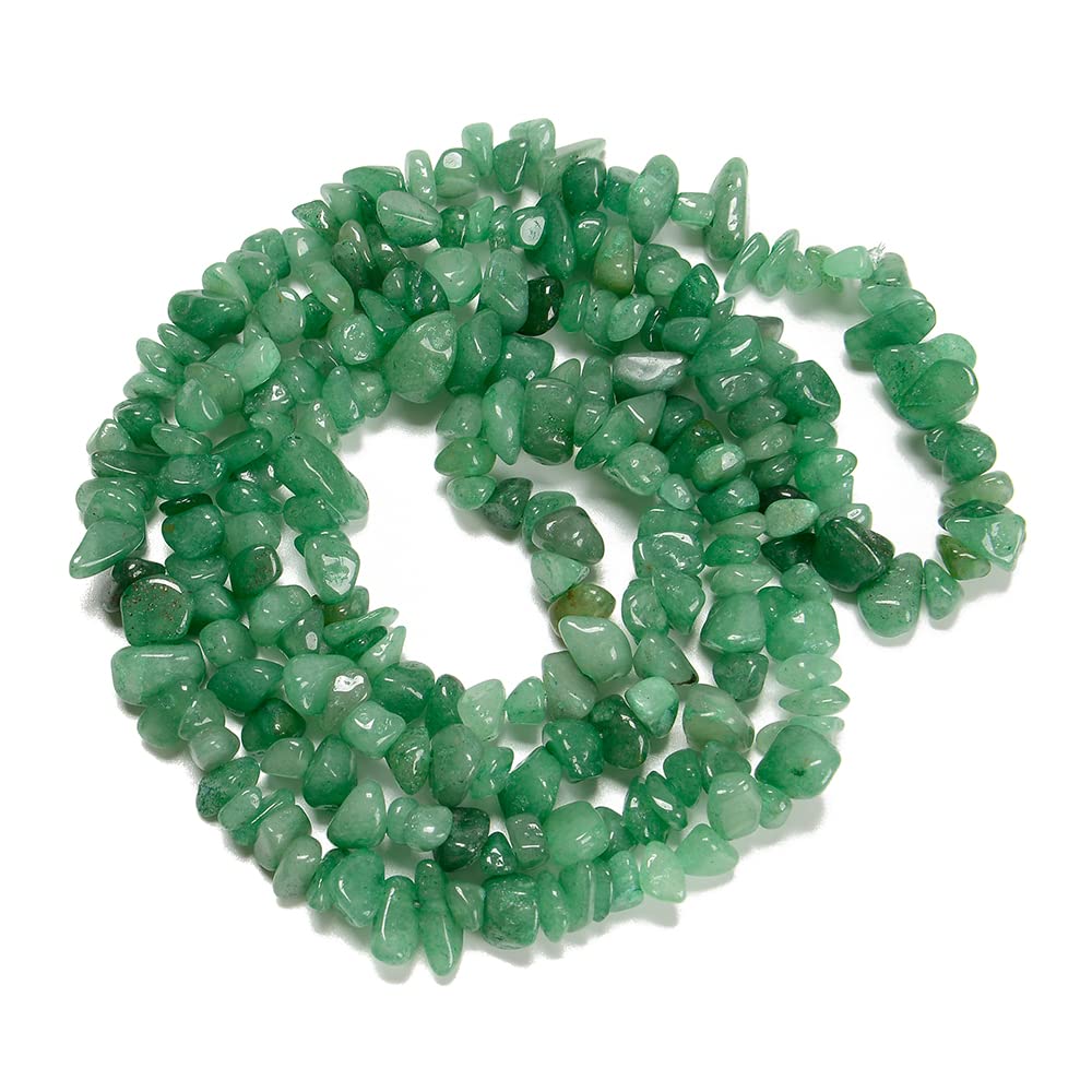 PLTbeads Gemstone Chips Natural Green Aventurine 3-5mm Healing Crystals Waist Bracelets Necklace Kit Irregular Stone DIY Crafts Design Jewelry Making Approxi 32 inch