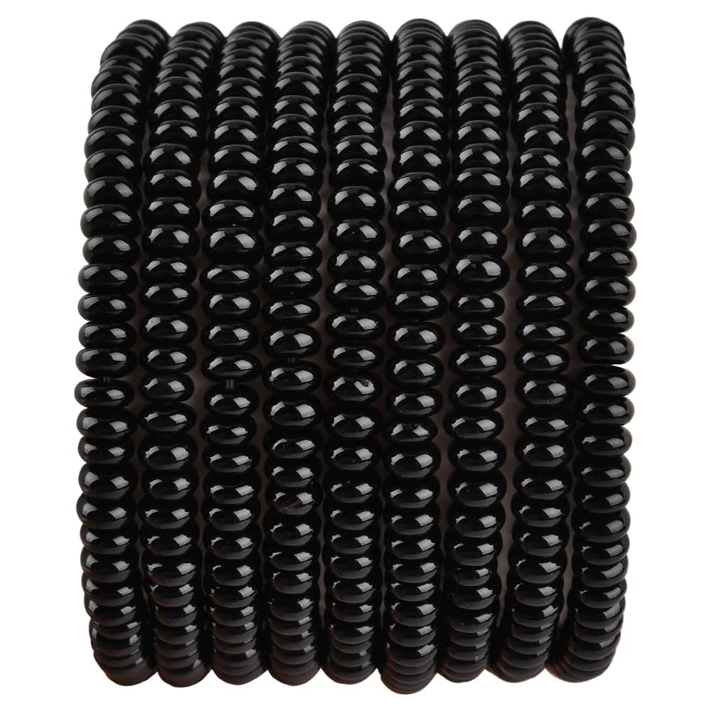 170pcs 4x2mm Natural Black Onyx Disk Rondelle Spacer Agate Stone Semi Precious Gemstone Loose Beads for Jewelry Making 15 Inch